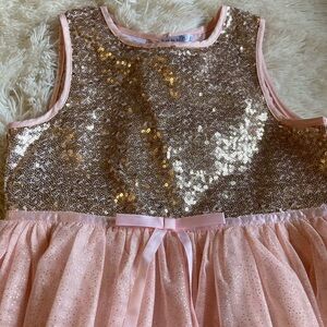 Blueberi Boulevard Pink and Gold Sequin Dress
